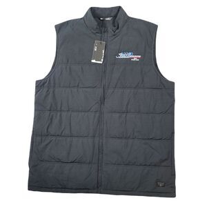 Travis Mathew Cold Bay Quilted Vest Mens 2XL‎ Black Full Zip Puffer Company logo